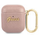 Guess GUA2SASMP AirPods cover pink/pink Saffiano Script Metal Collection