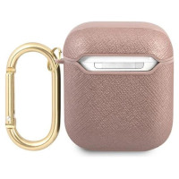 Guess GUA2SASMP AirPods cover pink/pink Saffiano Script Metal Collection