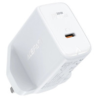 Acefast GaN wall charger (UK plug) USB Type C 30W, Power Delivery, PPS, Q3 3.0, AFC, FCP white (A24 UK white)