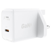 Acefast GaN wall charger (UK plug) USB Type C 30W, Power Delivery, PPS, Q3 3.0, AFC, FCP white (A24 UK white)