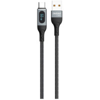 Dudao L7Max USB Cable - USB Type C Fast Charging PD 66W 1m with Display - Black