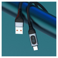 Dudao L7Max USB Cable - USB Type C Fast Charging PD 66W 1m with Display - Black