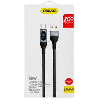 Dudao L7Max USB Cable - USB Type C Fast Charging PD 66W 1m with Display - Black