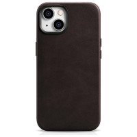 Icarer Oil Wax Premium Leather Case magnetic leather case iPhone 14 with MagSafe brown (WMI14220701-BN)
