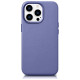 Icarer Case Leather Cover Genuine Leather Case for iPhone 14 Pro Max Light Purple (WMI14220708-LP) (MagSafe Compatible)