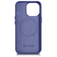Icarer Case Leather Cover Genuine Leather Case for iPhone 14 Pro Max Light Purple (WMI14220708-LP) (MagSafe Compatible)
