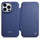 Icarer CE Premium Leather Folio Case iPhone 14 Pro Magnetic Flip Leather Folio Case MagSafe Blue (WMI14220714-BU)