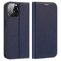 Dux Ducis Skin X2 case for iPhone 14 Pro Max case with magnetic flap blue