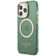 Guess GUHMP13LHTCMA iPhone 13 Pro / 13 6.1" green/khaki hard case Gold Outline Translucent MagSafe