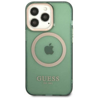 Guess GUHMP13LHTCMA iPhone 13 Pro / 13 6.1" green/khaki hard case Gold Outline Translucent MagSafe