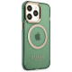 Guess GUHMP13LHTCMA iPhone 13 Pro / 13 6.1" green/khaki hard case Gold Outline Translucent MagSafe