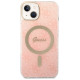 Guess Set Guess GUBPP14SH4EACSP Case+ Charger iPhone 14 6.1" pink/pink hard case 4G Print MagSafe