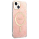 Guess Set Guess GUBPP14SH4EACSP Case+ Charger iPhone 14 6.1" pink/pink hard case 4G Print MagSafe