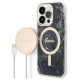 Guess Set Guess GUBPP14XHMEACSK Case+ Charger iPhone 14 Pro Max 6.7" black/black hard case Marble MagSafe