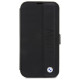 BMW Case BMW BMBKP14L22RDPK iPhone 14 Pro 6.1" black/black bookcase Leather Textured&Stripe