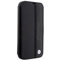 BMW Case BMW BMBKP14L22RDPK iPhone 14 Pro 6.1" black/black bookcase Leather Textured&Stripe