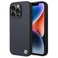 BMW Case BMW BMHMP14LSLLNA iPhone 14 Pro 6.1" navy/navy hardcase Leather Hot Stamp MagSafe