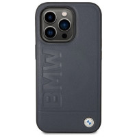 BMW Case BMW BMHMP14LSLLNA iPhone 14 Pro 6.1" navy/navy hardcase Leather Hot Stamp MagSafe