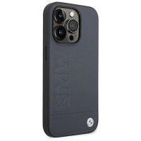 BMW Case BMW BMHMP14LSLLNA iPhone 14 Pro 6.1" navy/navy hardcase Leather Hot Stamp MagSafe