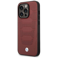 BMW Case BMW BMHMP14X22RPSR iPhone 14 Pro Max 6.7" Burgundy/burgundy Leather Seats Pattern MagSafe