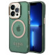 Guess GUHMP14XHTCMA iPhone 14 Pro Max 6.7" green/khaki hard case Gold Outline Translucent MagSafe