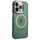 Guess GUHMP14XHTCMA iPhone 14 Pro Max 6.7" green/khaki hard case Gold Outline Translucent MagSafe