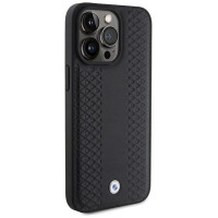 BMW Leather Diamond Pattern case for iPhone 15 Pro - black