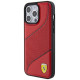 Ferrari Perforated Waves Metal Logo case for iPhone 15 Pro - red