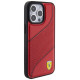 Ferrari Perforated Waves Metal Logo case for iPhone 15 Pro - red