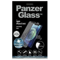 Panzerglass E2E Microfracture Antibacterial Glass with Swarovsky Crystal Camera Cover for iPhone 12 mini - with Black Frame