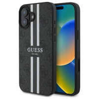 Guess 4G Printed Stripes MagSafe case for iPhone 16 Plus - black