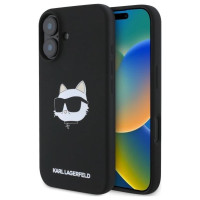 Karl Lagerfeld Silicone Choupette Head Print MagSafe iPhone 16 Case - Black