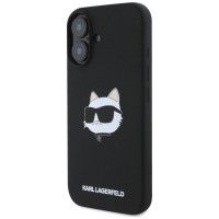 Karl Lagerfeld Silicone Choupette Head Print MagSafe iPhone 16 Case - Black