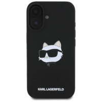 Karl Lagerfeld Silicone Choupette Head Print MagSafe iPhone 16 Case - Black
