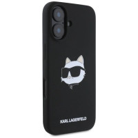 Karl Lagerfeld Silicone Choupette Head Print MagSafe iPhone 16 Case - Black