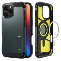 Spigen Tough Armor MagSafe Case with Stand for iPhone 16 Pro - Green