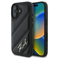 Karl Lagerfeld Quilted Signature iPhone 16 Plus Case - Black