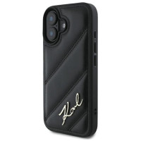 Karl Lagerfeld Quilted Signature iPhone 16 Plus Case - Black