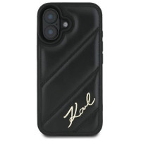 Karl Lagerfeld Quilted Signature iPhone 16 Plus Case - Black
