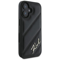 Karl Lagerfeld Quilted Signature iPhone 16 Plus Case - Black