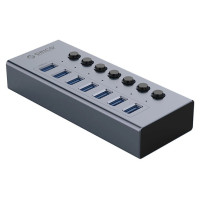 Orico BT2U3-7AB Hub 7x USB-A 3.0 with switches - gray