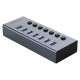 Orico BT2U3-7AB Hub 7x USB-A 3.0 with switches - gray