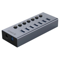 Orico BT2U3-7AB Hub 7x USB-A 3.0 with switches - gray