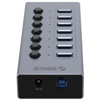 Orico BT2U3-7AB Hub 7x USB-A 3.0 with switches - gray