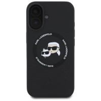 Karl Lagerfeld KLHMP16SSKCHTCK iPhone 16 6.1" black/black hardcase Silicone Karl&Choupette Heads MagSafe