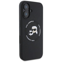 Karl Lagerfeld KLHMP16SSKCHTCK iPhone 16 6.1" black/black hardcase Silicone Karl&Choupette Heads MagSafe
