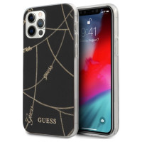 Guess Gold Chain Collection iPhone 12 Pro Max 6.7" Case - Black