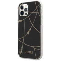 Guess Gold Chain Collection iPhone 12 Pro Max 6.7" Case - Black