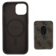 Guess 4G Stripes case with Magsafe wallet for iPhone 15 brown