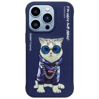 Nimmy Glasses Cool Cat Case for iPhone 15 Pro - Blue